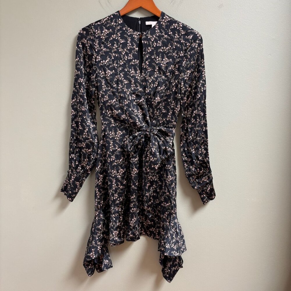 Jonathan Simkhai Womens Silk Wrap Dress Size 2 Quiet Luxury Asymmetric Floral